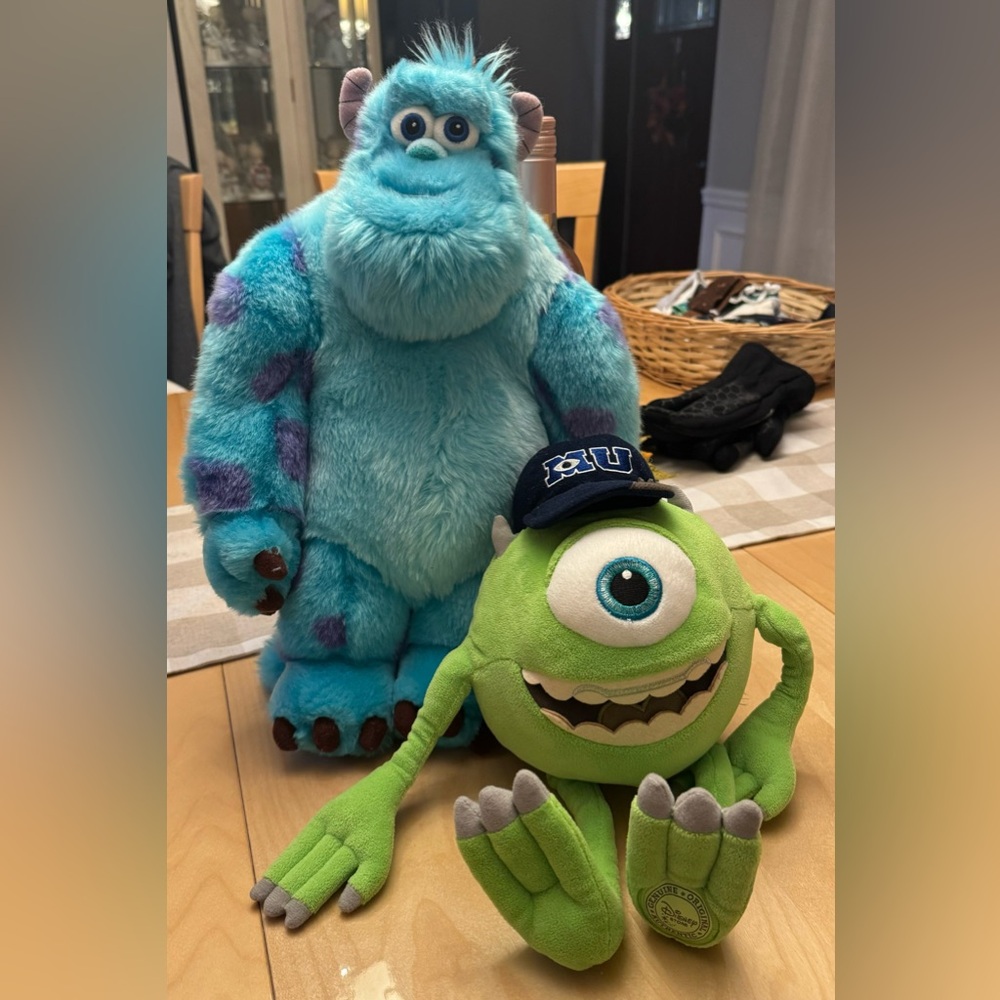 Monsters Inc most popular guys  ….. Sully and Mike Wazowski like new